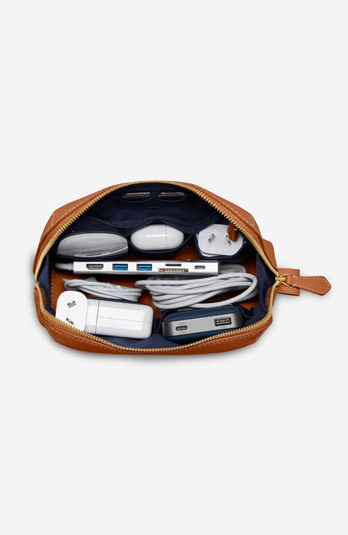 Maison De Sabre Maison De Sabré Leather Tech Pouch In Pecan Brown