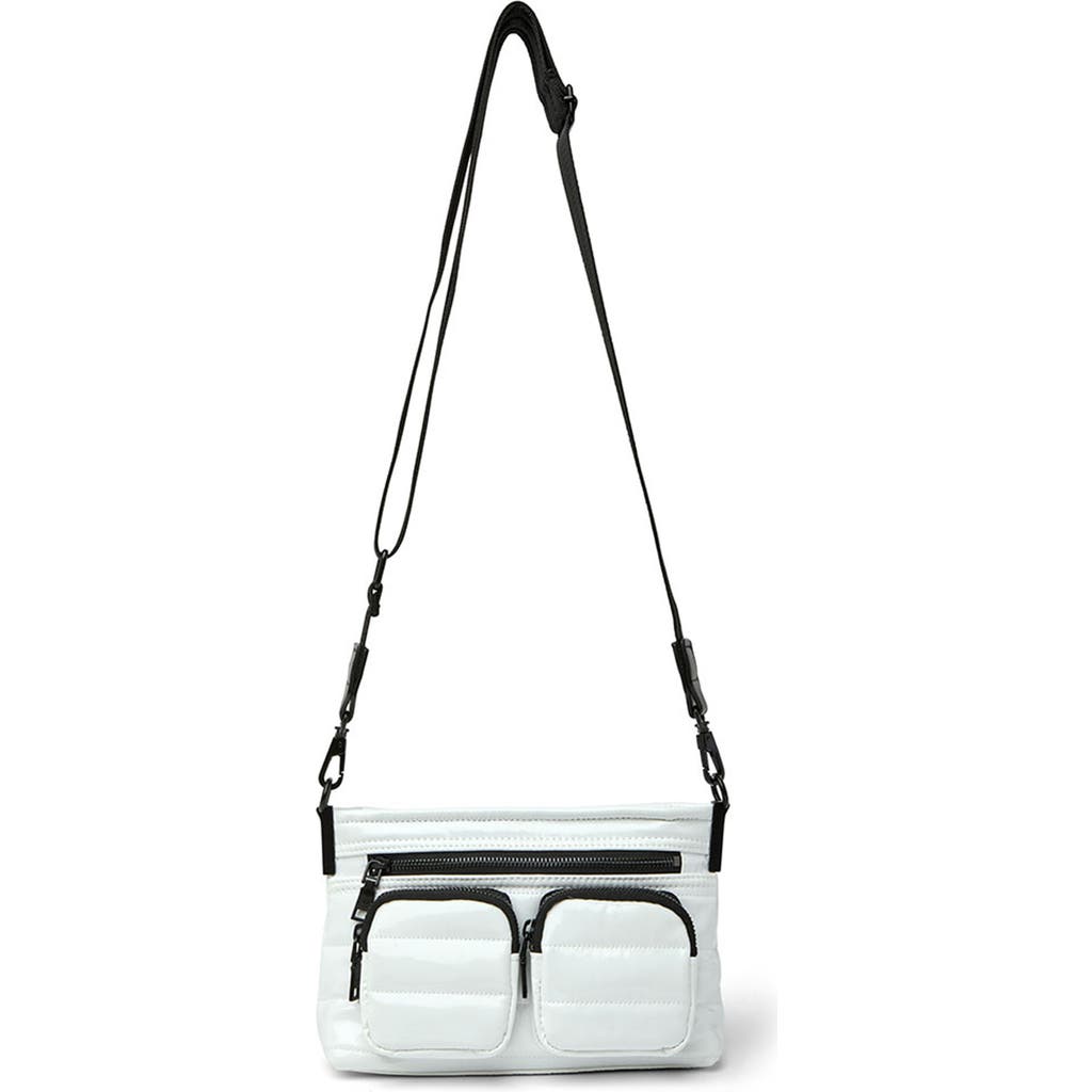 Think Royln Double Trouble Crossbody Bag In White Patent