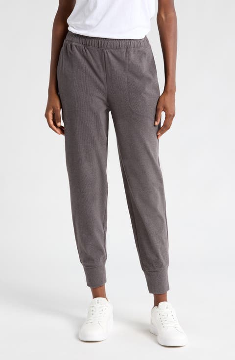 Brushed Rib Knit Slim Joggers