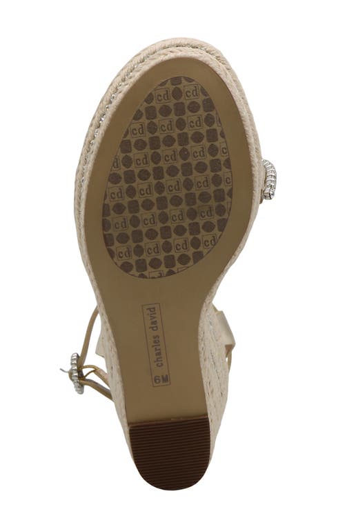 Charles David Chiara Ankle Strap Espadrille Platform Wedge Sandal In Light Gold