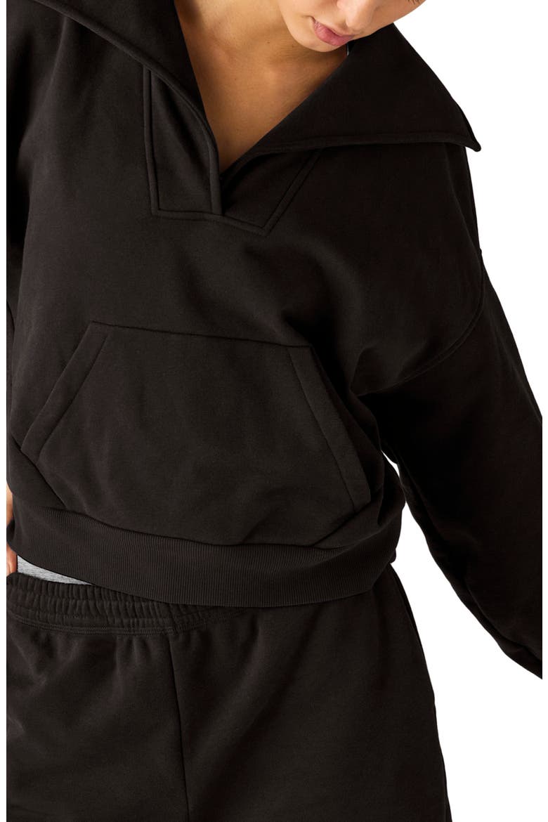 Street Smart Johnny Collar Fleece Sweatshirt, Alternate, color, BLACK