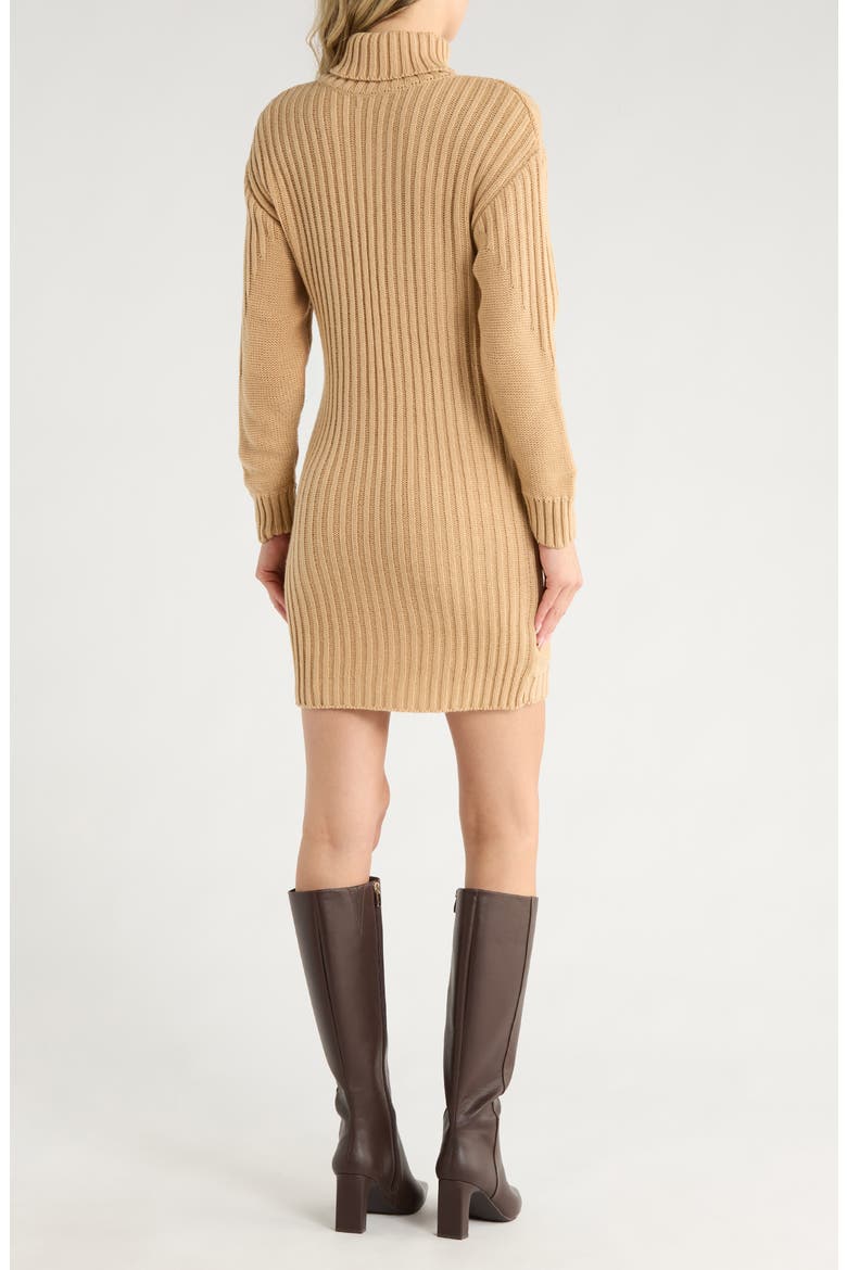Turtleneck Sweater Dress, Alternate, color, TAN
