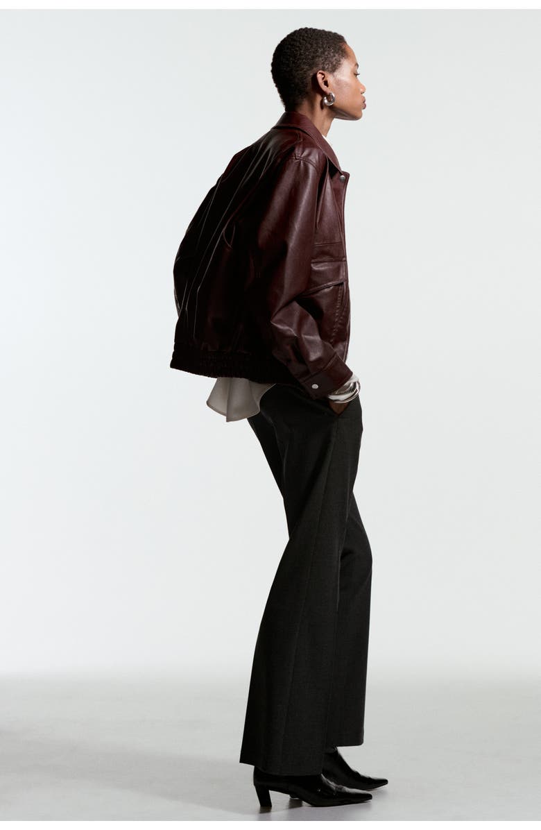 H&M Flared Tailored Trousers, Alternate, color, Charcoal Gray