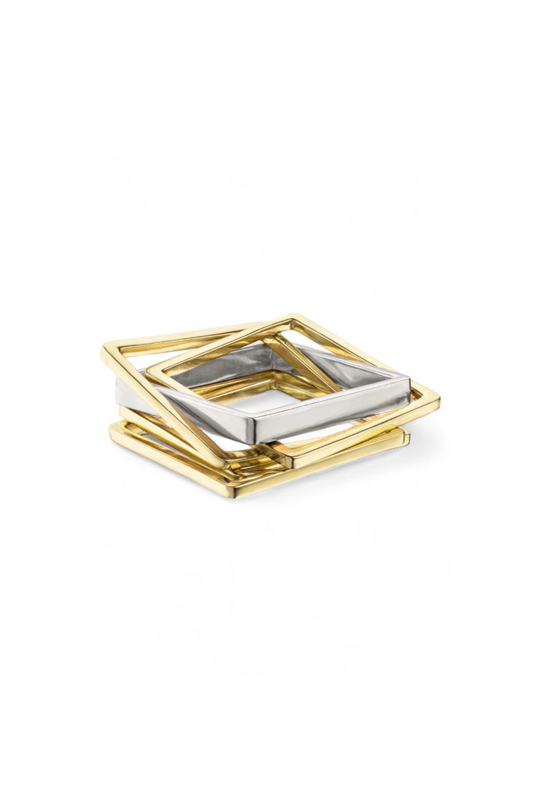 Puzzle Stack Ring, Main, color, YELLOW GOLD/ WHITE GOLD