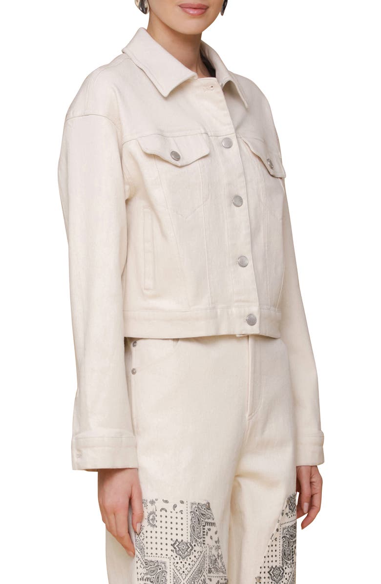 Avec Les Filles Heart Inset Trucker Jacket, Alternate, color, Ecru Bandana