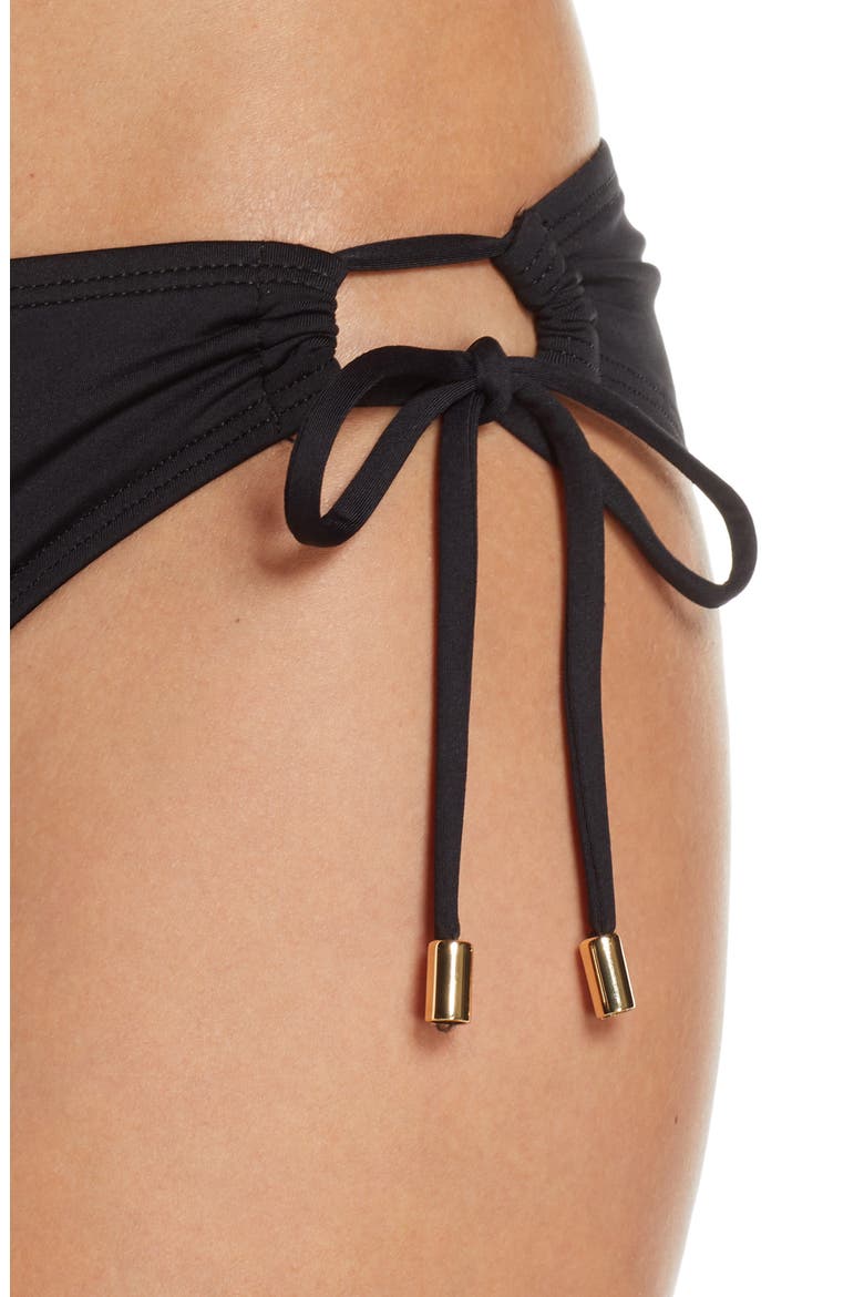 Island Goddess Hipster Bikini Bottoms, Alternate, color, BLACK