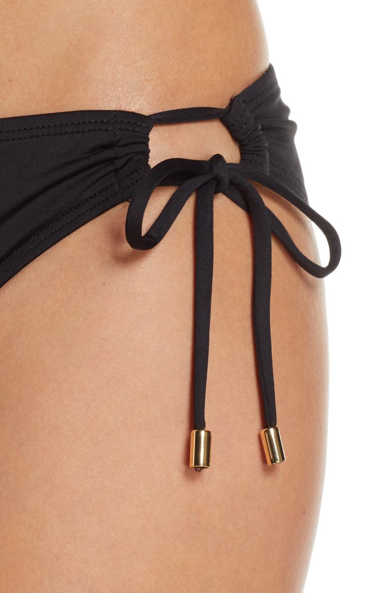 La Blanca Island Goddess Hipster Bikini Bottoms, Alternate, color, Black