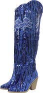 CUCE Cuce Detroit Lions Over-the-Knee Two-Tone Sequin Boots