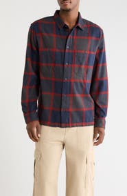 Vans Larkspur Plaid Organic Cotton Flannel Button-Up Shirt