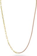 SPHERA MILANO 14K Gold Plated Cubic Zirconia Tennis Necklace