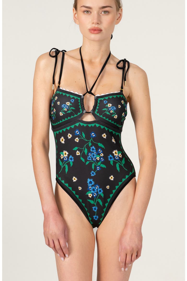 Midnight Zebra Reversible One Piece Swimsuit, Main, color, Black