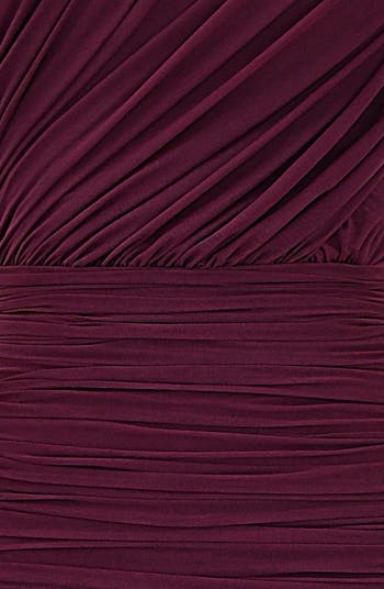 Gradient Color Strapless Ruched Mesh Gown