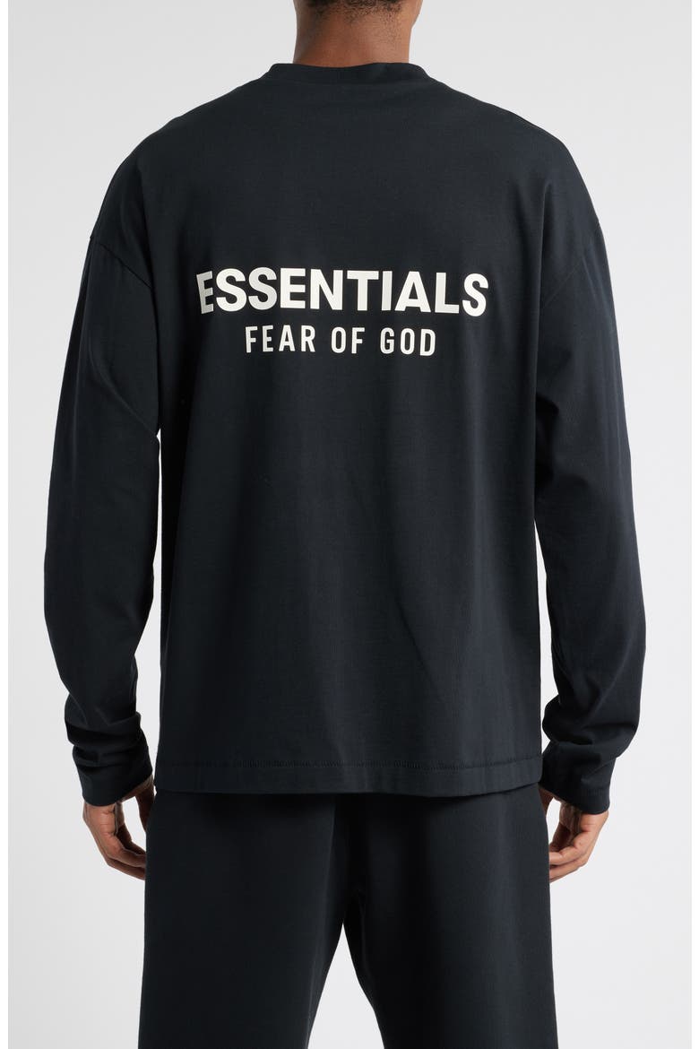 Classic Fit Long Sleeve Logo T-Shirt, Alternate, color, JET BLACK
