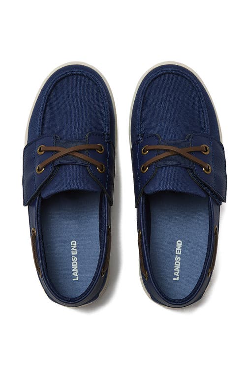 Lands' End Kids Canvas Easy On Boat Shoes In Blue