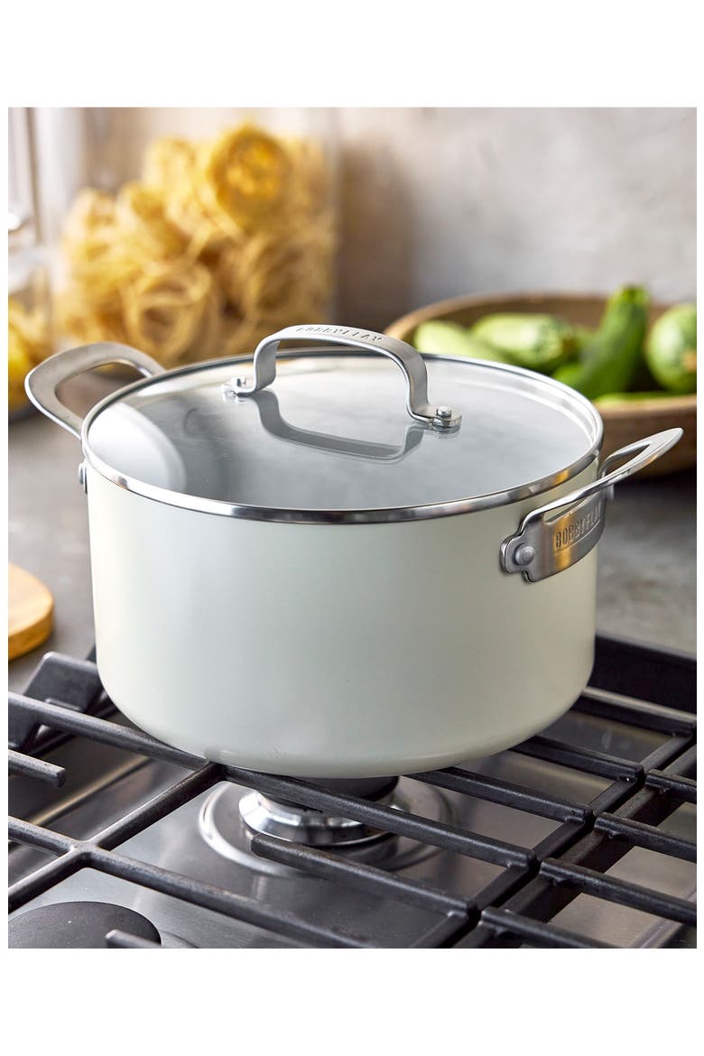 x Bobby Flay Professional Ceramic Nonstick 6-Quart Stockpot with Lid, Alternate, color, CREAM