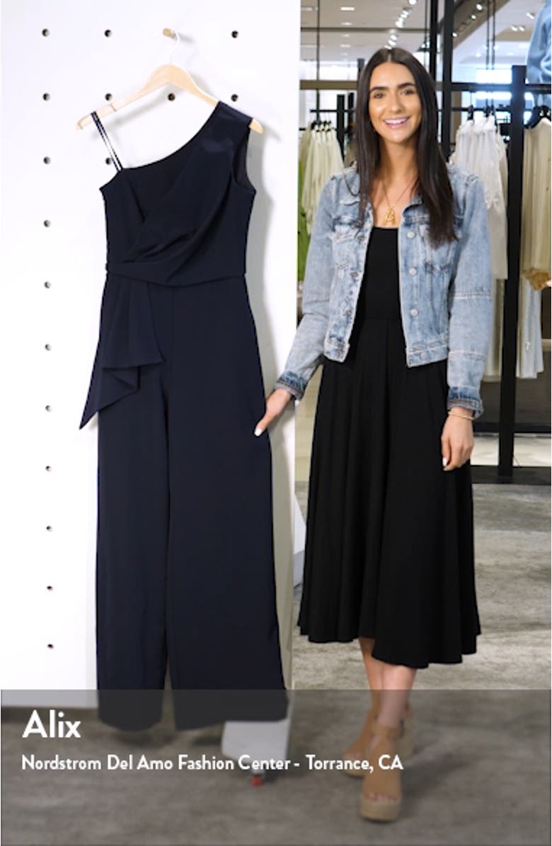 One-Shoulder Laguna Crepe Jumpsuit, sales video thumbnail