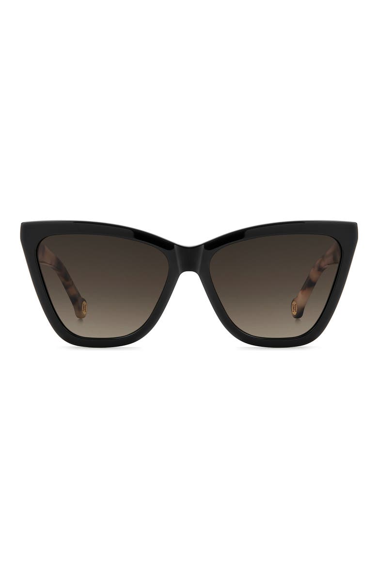 59mm Gradient Cat Eye Sunglasses, Main, color, BLACK/ BROWN