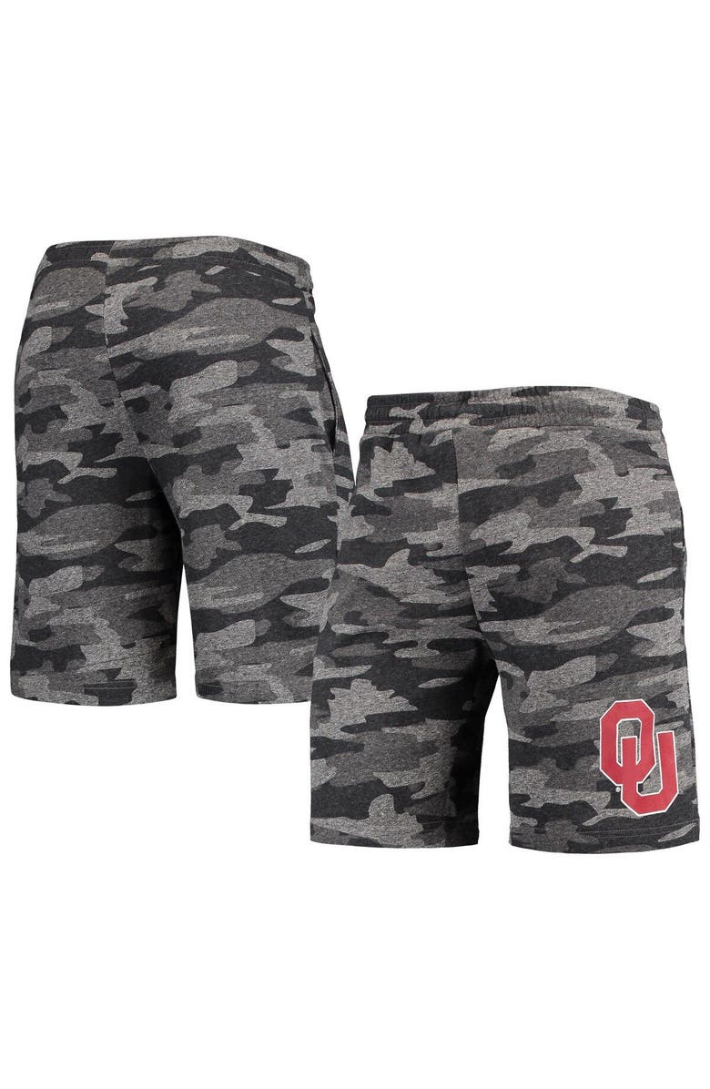 CONCEPTS SPORT Men's Concepts Sport Charcoal/Gray Oklahoma Sooners Camo Backup Terry Jam Lounge Shorts, Main, color, Charcoal
