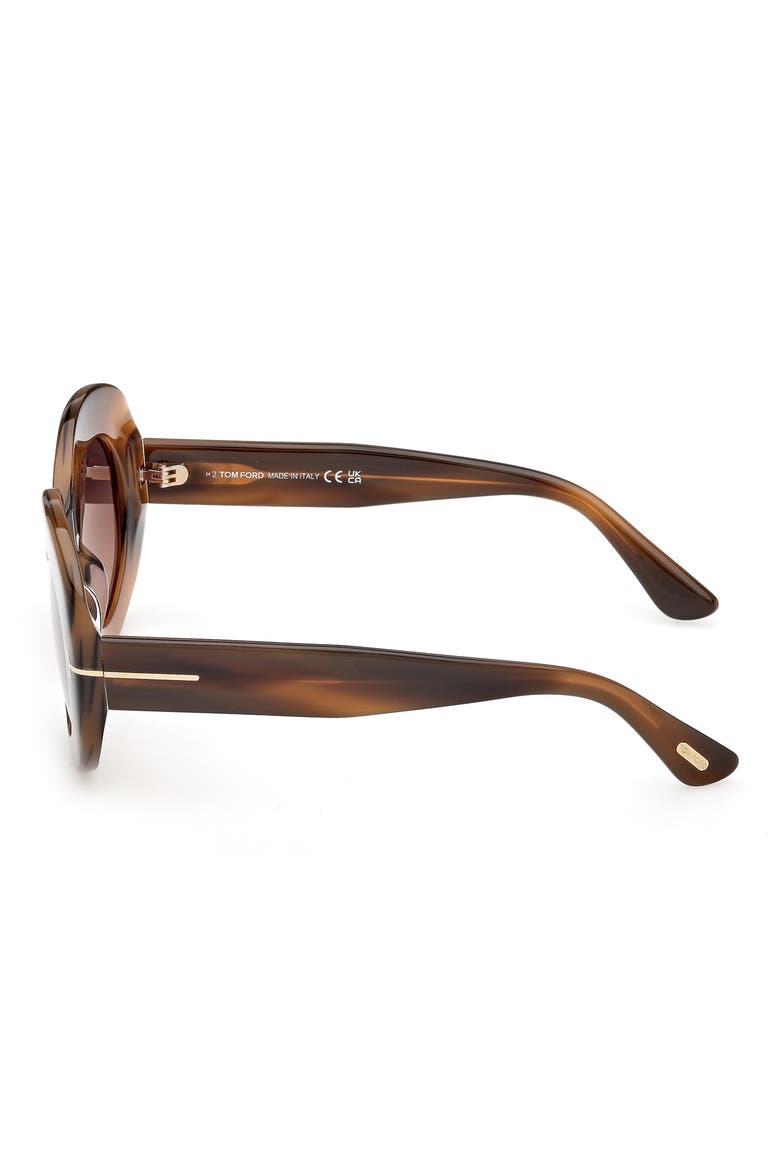Claudette 51mm Round Sunglasses, Alternate, color, BEIGE HAVANA / GRADIENT PLUM
