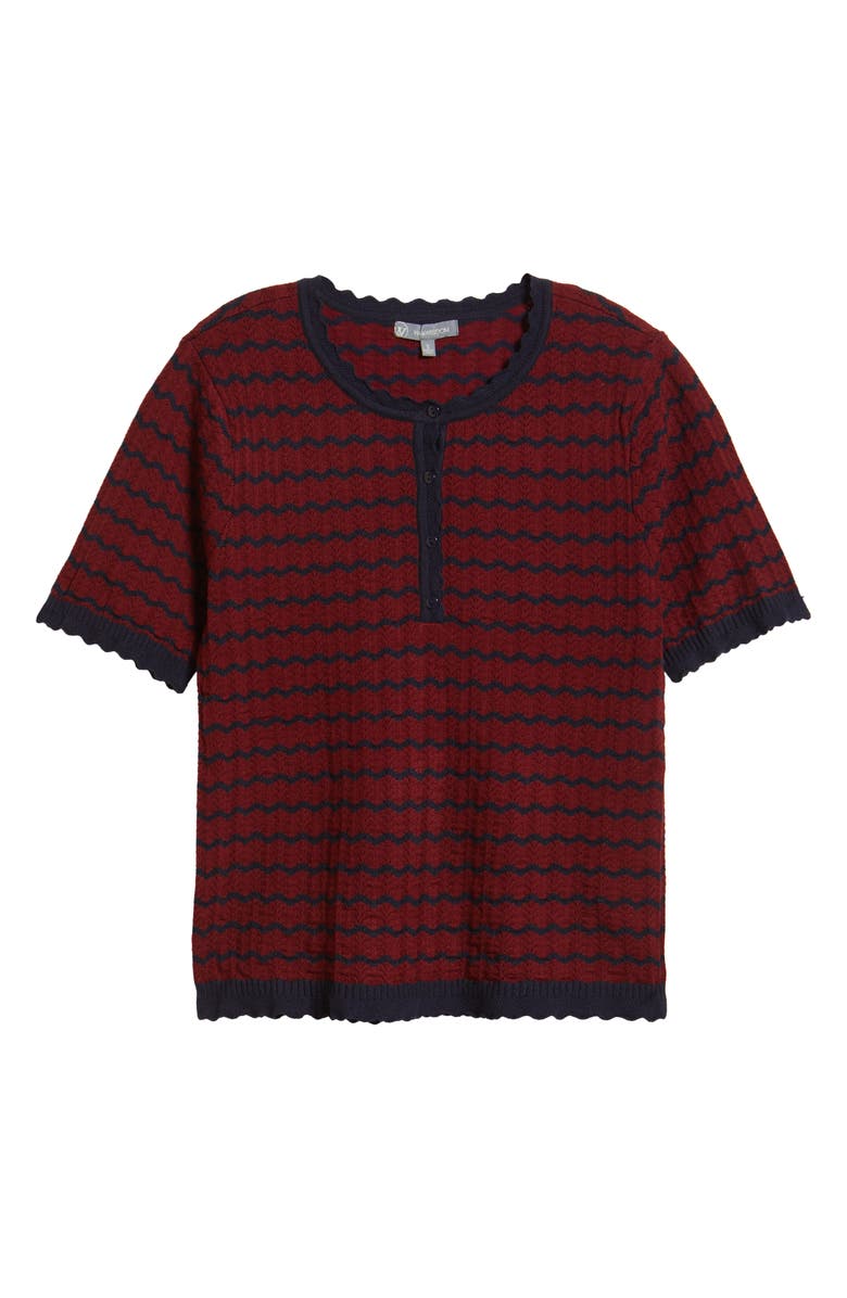 Wit & Wisdom Stripe Knit Top, Alternate, color, Fired Brick/ Navy