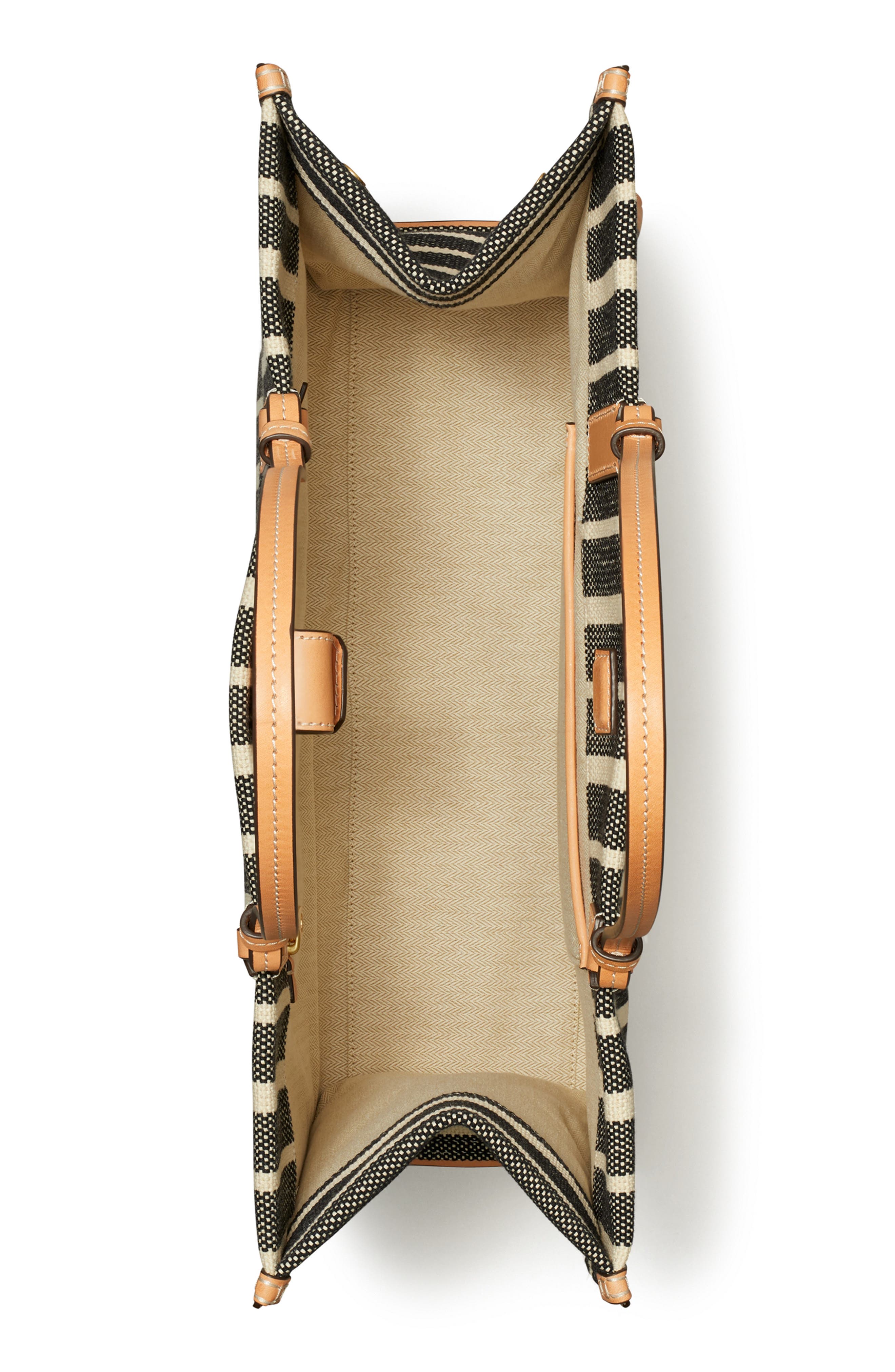 Tory Burch Ella Stripe Canvas Tote, Alternate, color, 