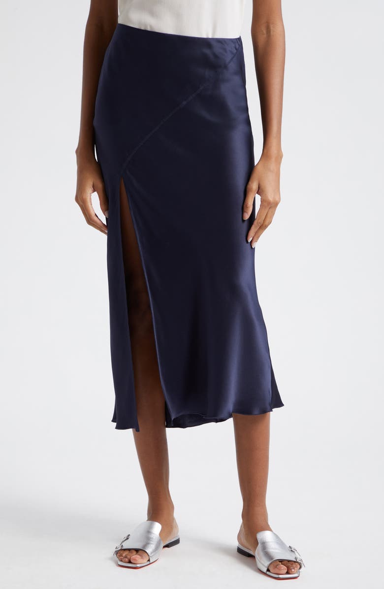 ATM Anthony Thomas Melillo Bias Cut Silk Charmeuse Midi Skirt, Main, color, 