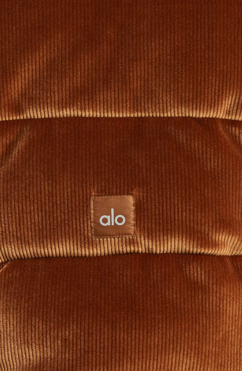 Alo Gold Rush Rib Velour Puffer Jacket, Alternate, color, 