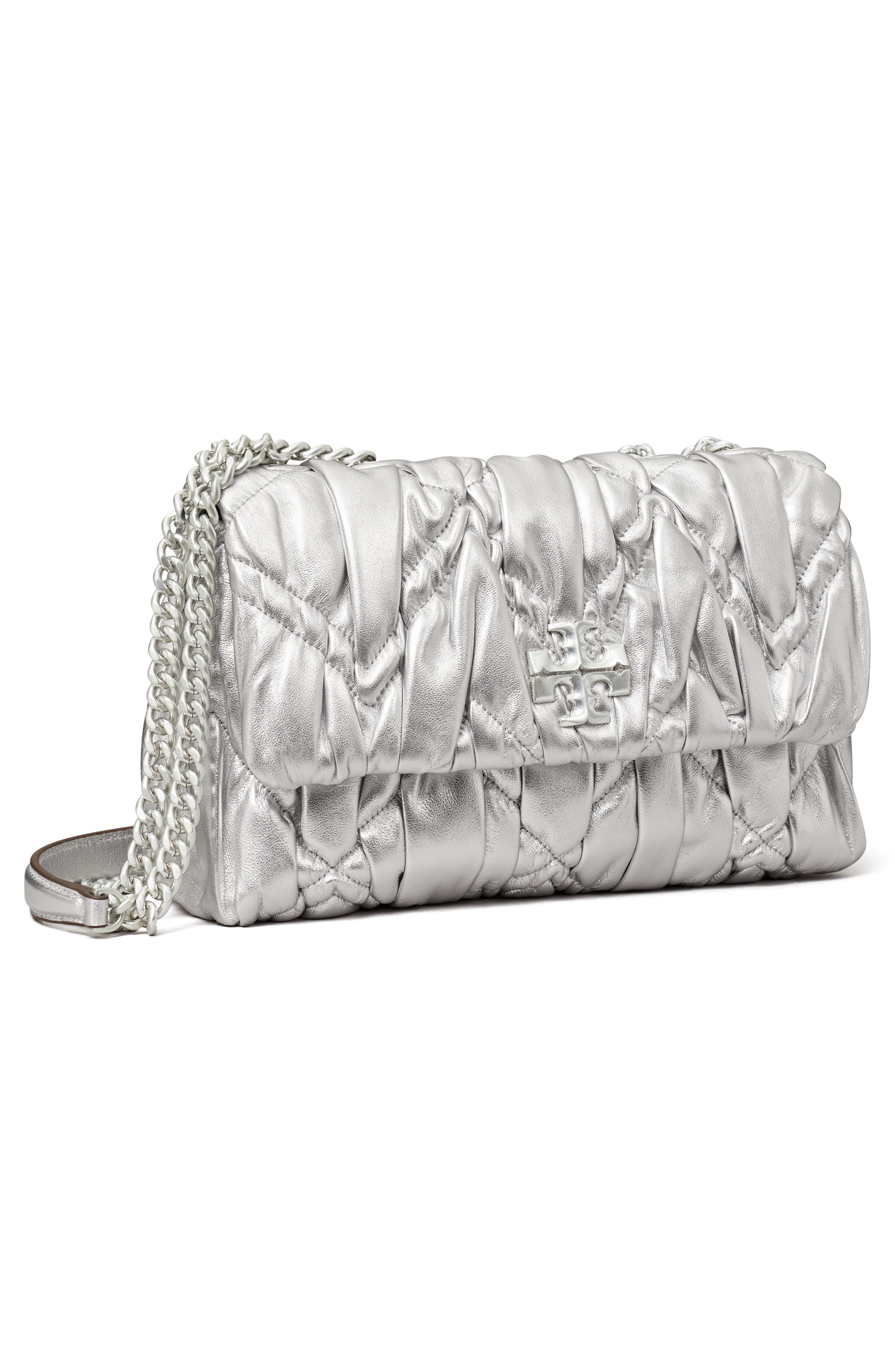 Tory Burch Small Kira Metallic Leather Shoulder Bag, Alternate, color, 