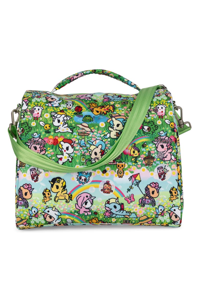 x Hello Kitty® Cherry Blossoms Insulated Bottle Bag, Alternate, color, MEADOW BLOOMS