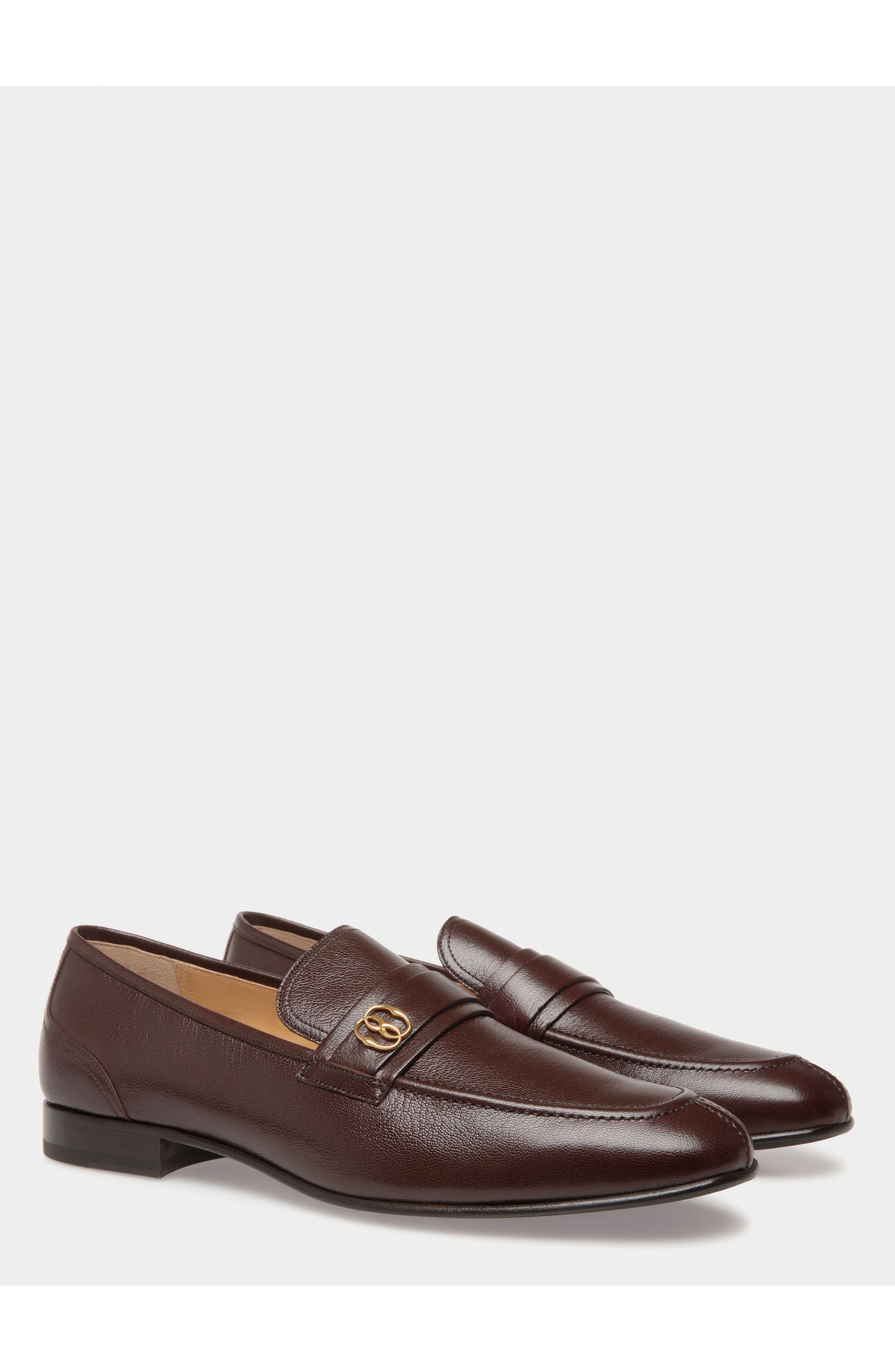 Bally Suisse Loafer in Grained Goat Leather, Alternate, color, Ebano 21