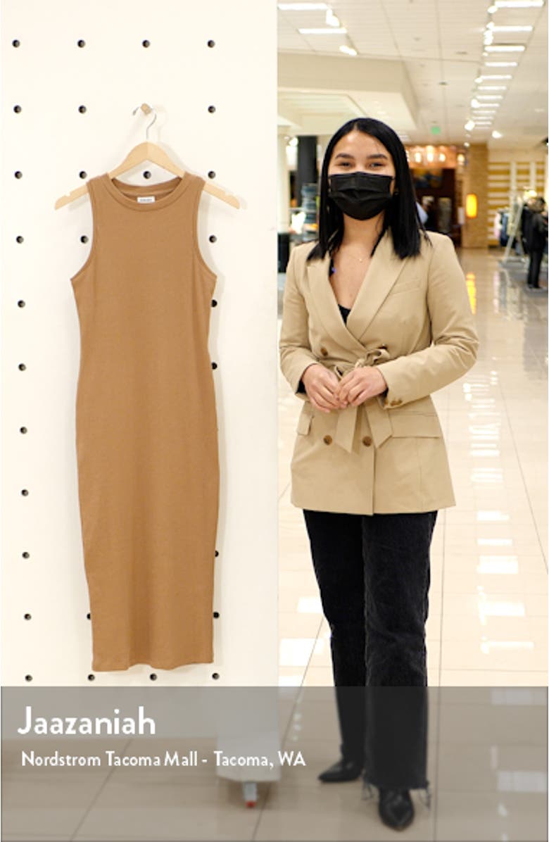 Lavender Ribbed Stretch Organic Cotton Tank Dress, sales video thumbnail