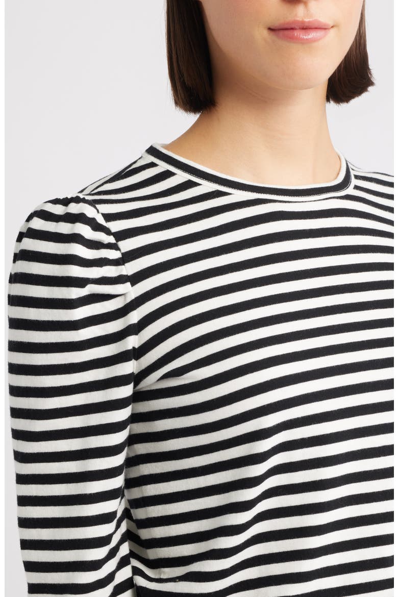 Easy Puff Long Sleeve Stripe Top, Alternate, color, LIGHTHOUSE