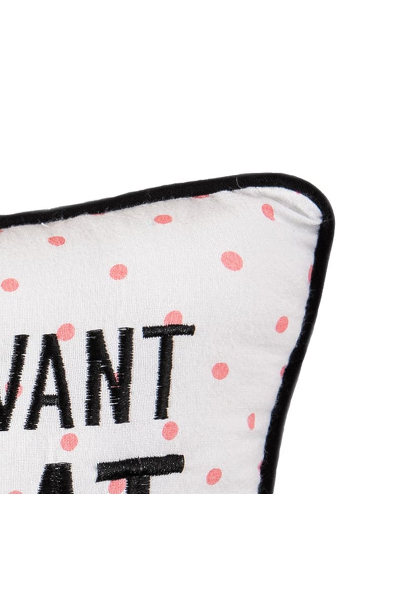 Kinda Want To Eat Pizza Printed and Embroidered Small/Petite Accent Pillow, 10" x 10", Alternate, color, Pink