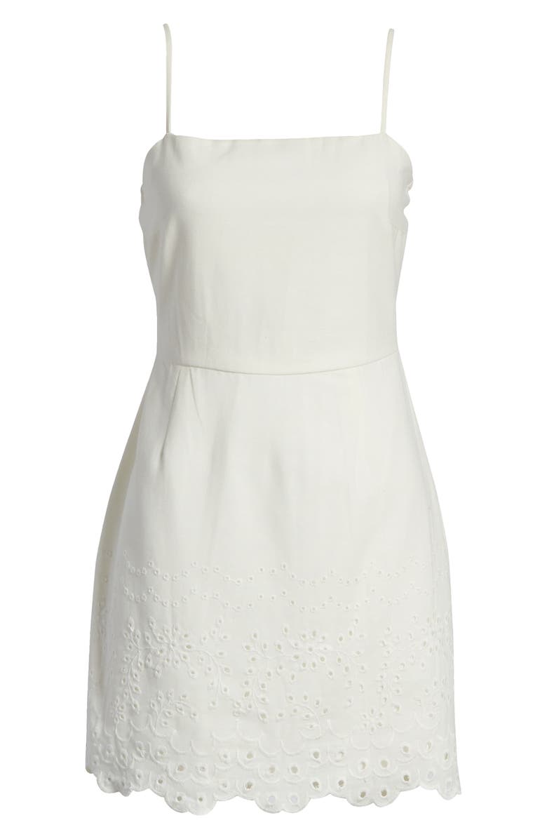 Row A Embroidered Sleeveless Minidress, Alternate, color,