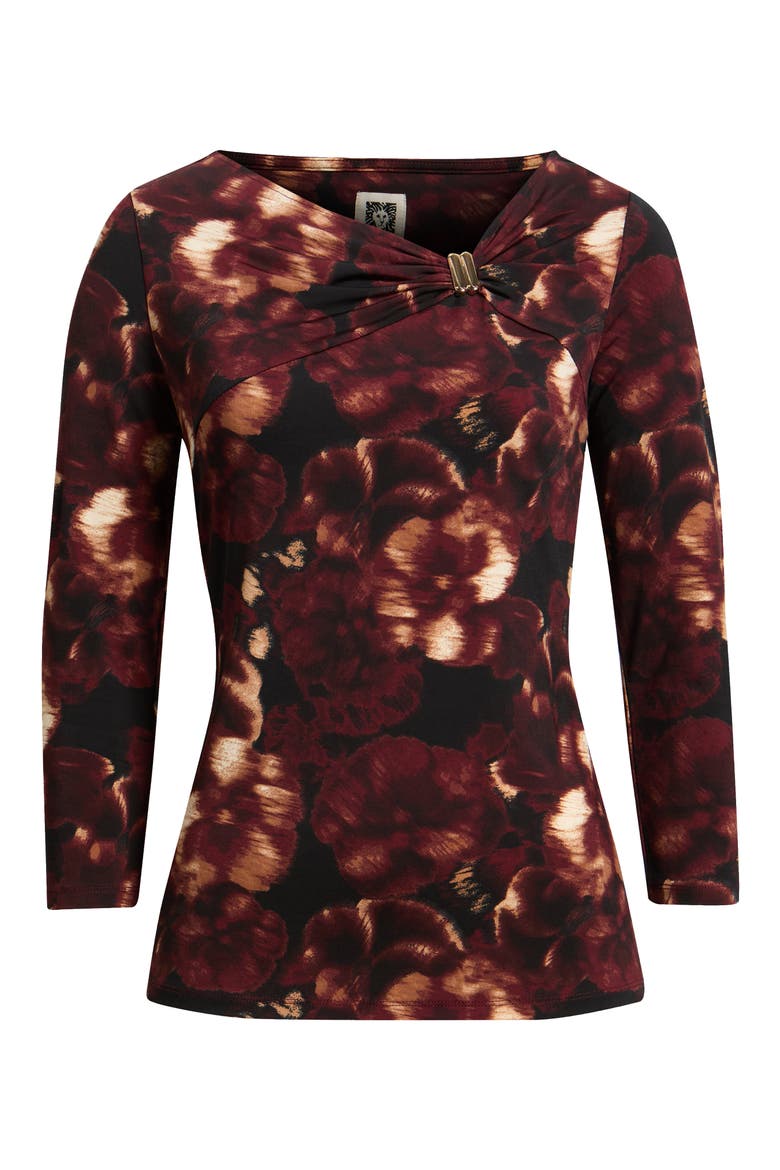 Print Twist Knot Top, Alternate, color, ANNE BLACK MULTI