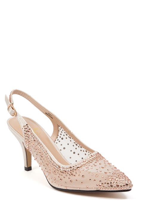 Lola Embellished Pointed Toe Slingback Pump (Women)