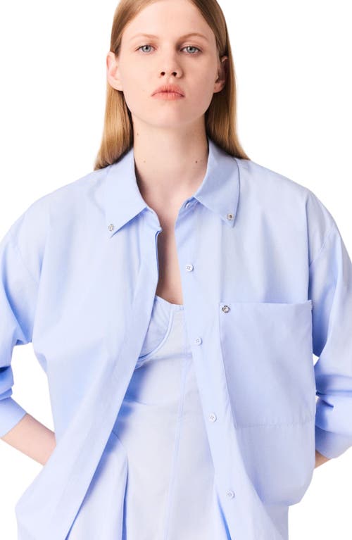 Maje Long Sleeve Blouse In Blue