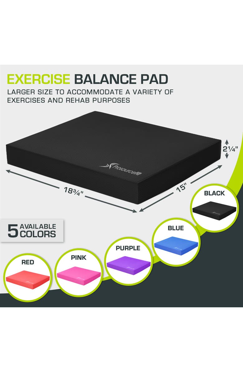 ProsourceFit Exercise Balance Pad, 18.75 x 15-in, Alternate, color, Black