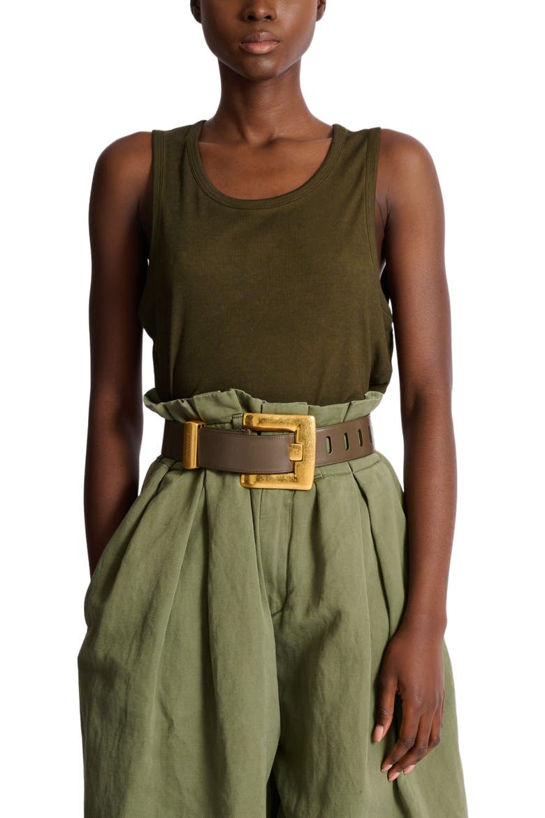 Anthem calfskin leather belt, Alternate, color, green