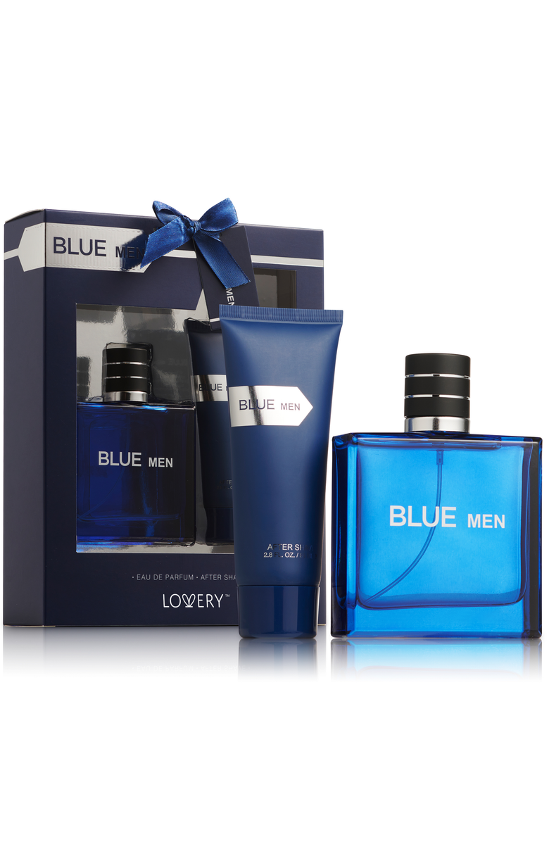 Lovery Blue Men's Perfume and After Shave Set, Main, color, Blue