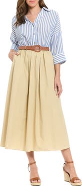 London Times Belted Twofer Midi Dress