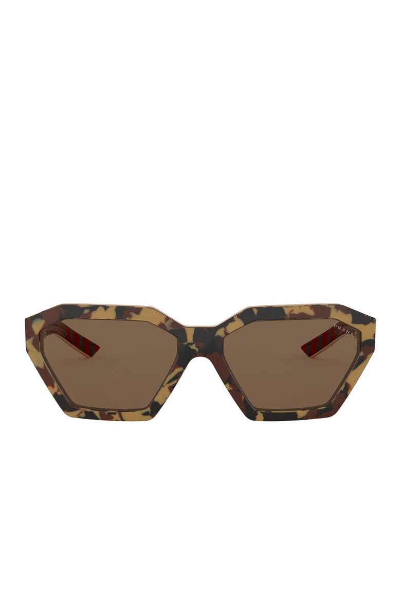 Prada Irregular 57mm Square Sunglasses, Main, color, 