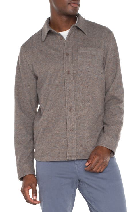 Herringbone Button-Up Shirt