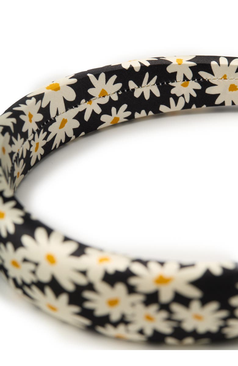 OLAH Daisy Silk Headband, Alternate, color, Black & White
