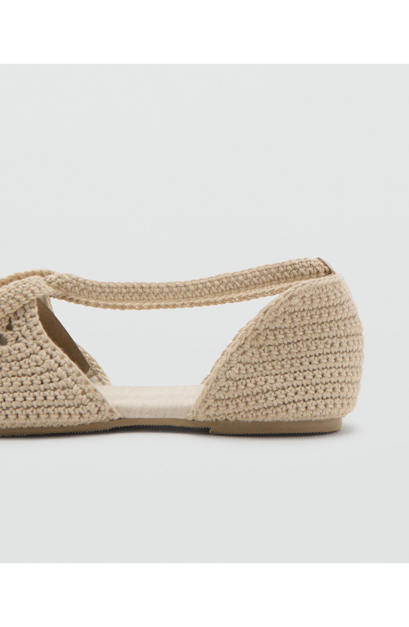 MANGO Ankle Wrap Woven Sandal, Alternate, color, Beige