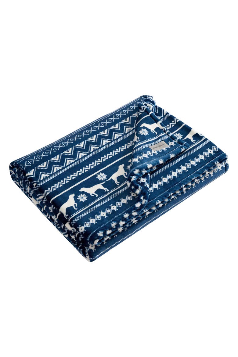 Dog Sweater Stripe Microfiber Blanket, Main, color, KODIAK BLUE
