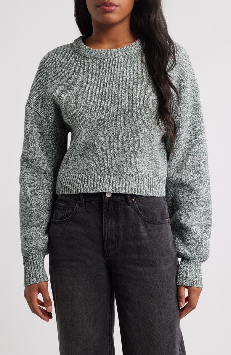 PacSun Micah Marled Crop Cotton Blend Rib Sweater, Main, color,