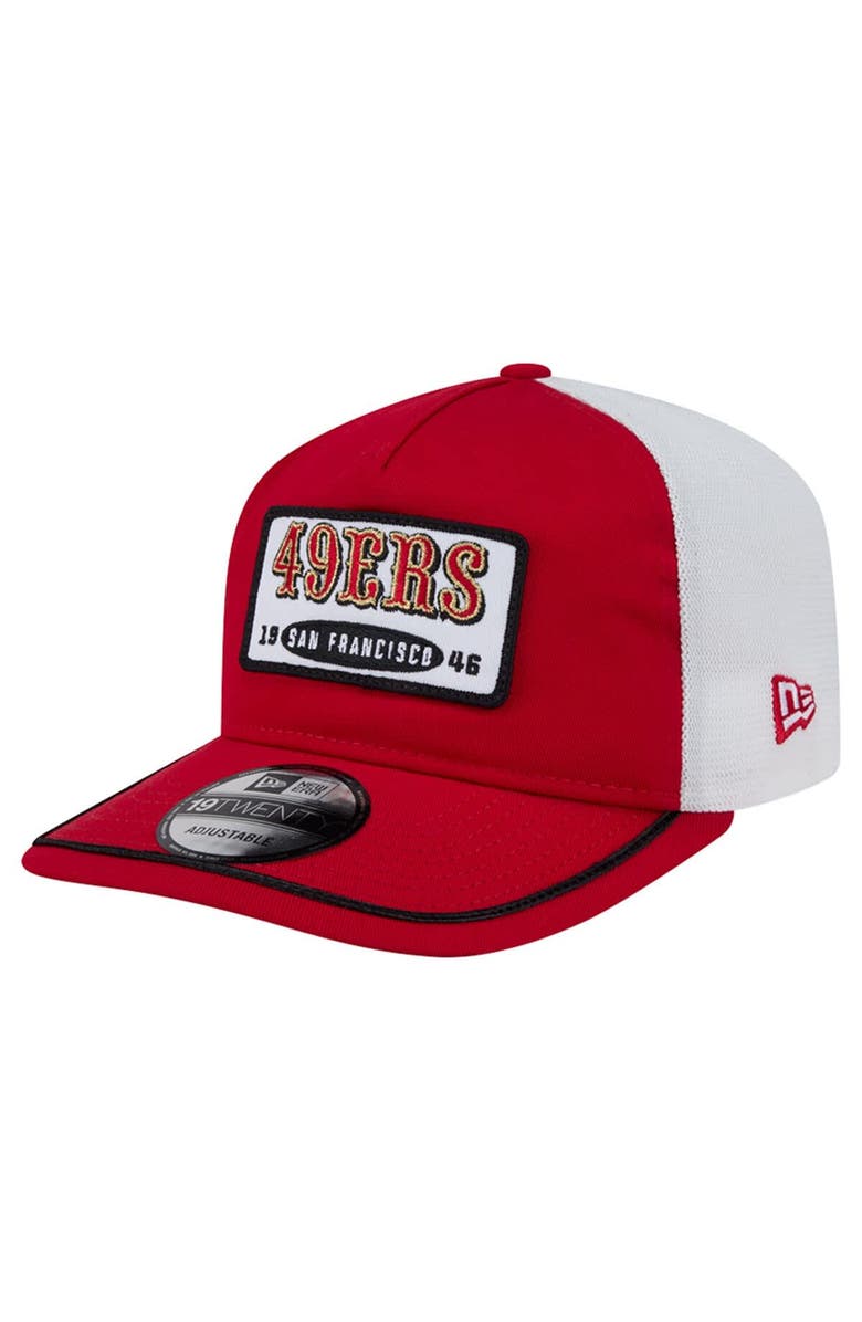New Era Men's New Era Scarlet/White San Francisco 49ers Patch 19TWENTY Adjustable Hat, Main, color, Scarlet