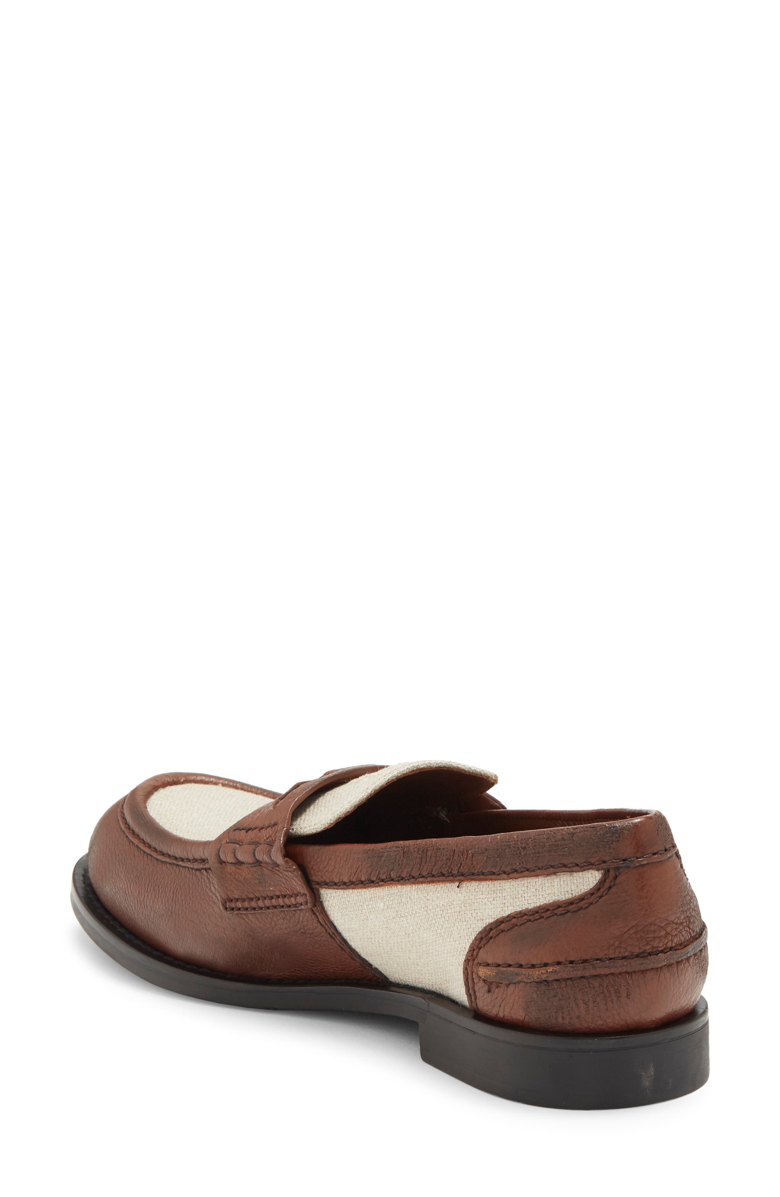 Miu Miu Mixed Media Penny Loafer, Alternate, color, 