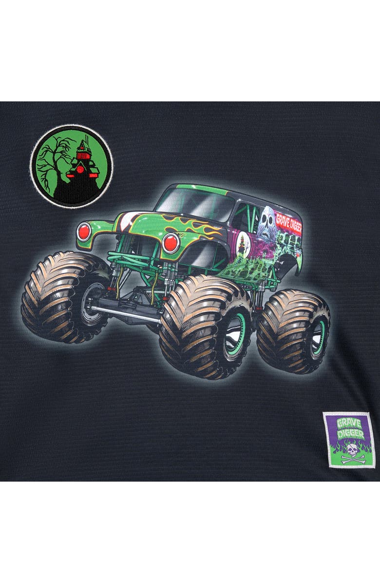 Monster Jam Athletic Long Sleeve Hockey Jersey Shirt, Alternate, color, Grave Digger Black